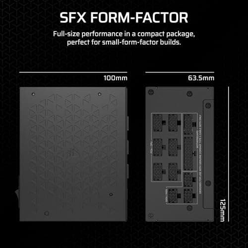 CORSAIR SF1000 1000W 80 Plus Platinum SFX Netzteil - ATX 3.0 konform, PCIe 5.0 Ready, voll modular, geräuscharm, Schwarz Bild 8