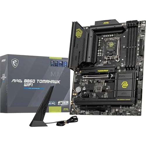 MAG B860 Tomahawk WiFi Mainboard, ATX - Unterstützt Intel Core Ultra Prozessoren (Series 2), LGA 1851 - DDR5 Memory Boost 9200+ MT/s OC, 1 x PCIe 5.0 x16, 1 x M.2 Gen5, 5G LAN, Wi-Fi 7