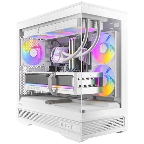 ANTEC Constellation C2M ARGB White Micro-ATX PC Gehäuse – Kompakter Gaming Tower mit ARGB und Tempered Glass, Weiß