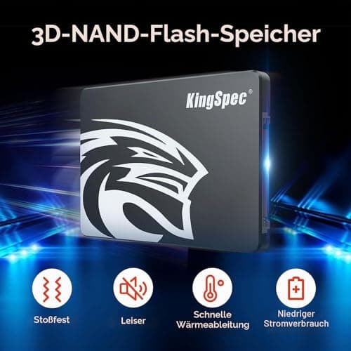 KingSpec 512GB 2.5" SATA Festplatte Intern SSD SATA 3 interne SSD 3D NAND Flash, 2.5 Zoll kompatibel mit Desktop/Laptop Bild 6