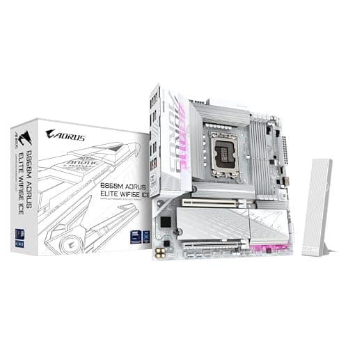 GIGABYTE B860M AORUS Elite WF6E Ice Mainboard - Intel Core Ultra CPUs, 12+1+2+1 Phasen VRM, bis zu 9200MHz DDR5, 1xPCIe 5.0 + 2xPCIe 4.0 M.2, 2,5 GbE LAN, WiFi 6E, USB 4
