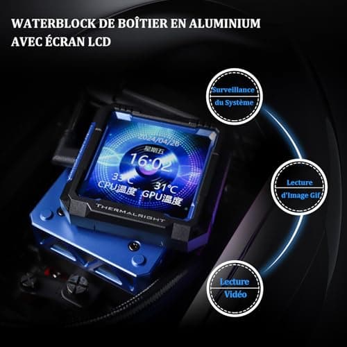 Thermalright FW PRO 360 Schwarz-360mm AIO CPU-Flüssigkeitskühler, 2.73 zoll IPS LCD-Bildschirm mit 320 * 320 Auflösung, für AM4/AM5/Intel LGA1700/1851/115X/1200 FW PRO 360 BLACK Bild 8