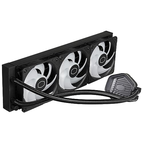 Cooler Master MasterLiquid Atmos 360 Black CPU-Wasserkühler – AIO-Wasserkühlung, Doppelkammerpumpe, vorinstallierte Sickleflow 120 Edge-Lüfter, adressierbares Gen 2 RGB, LGA1700- & AM5 – Schwarz Bild 6