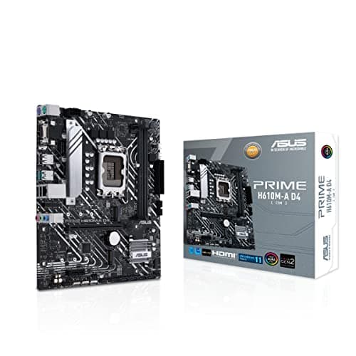 ASUS Prime H610M-A D4-CSM Business Mainboard Sockel Intel LGA 1700 (mATX, PCIe 4.0, 1Gb Ethernet, ASUS COM Debug Header, Remote IT Management)