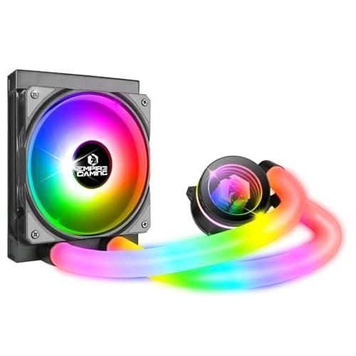 EMPIRE GAMING Guardian P-W120 Watercooling AIO PC Gamer – CPU Kühlung Flüssigkeit ARGB 3 Pins 5V – 1x120MM – Intel LGA 1700/1200/115X/1366/2066/2011, AMD AM5/AM4 – Schwarz 120MM-Black Bild 2