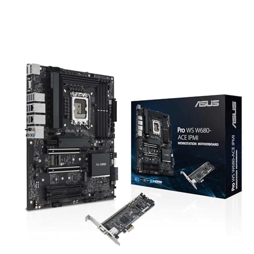 ASUS Pro WS W680-ACE IPMI Workstation Mainboard Sockel Intel LGA 1700 (ATX-Mainboard, PCIe 5.0, DDR5, 3X PCIe 4.0, USB 3.2 Gen 2)