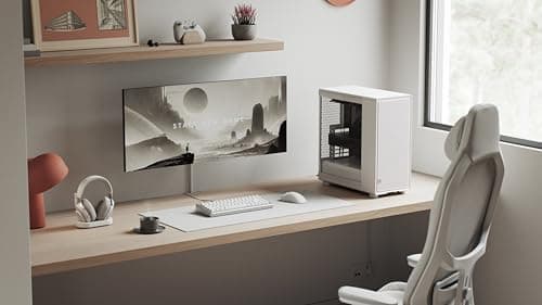Fractal Design Epoch Weiß - Klares Seitenteil aus gehärtetem Glas - Gaming-PC-Gehäuse - Mesh-Frontpanel - DREI Momentum 12-Lüfter inkl. - Geräumiger Innenraum - ATX/mATX/ITX Unterstützung Tempered Glass Weiß Epoch Bild 4