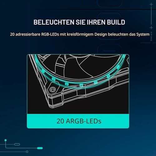 ASUS Prime MR120 White ARGB-Gehäuselüfter Single Pack (beidseitige Beleuchtung, 20 adressierbare RGB-LEDs, 28 mm Rahmen, PWM-Steuerung, Lüfterdrehzahl 1600 U/min, 21dB(A) Lärmpegel, 58 CFM, Weiß) Bild 6
