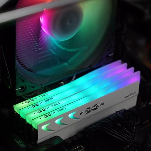 Silicon Power DDR5 16GB Storm RGB 6000MT/s (PC5-48000) 288-pin CL36 1.35V UDIMM Desktop Arbeitsspeicher RAM SP016GXLWU60FFSL Weiß Bild 8