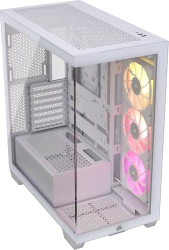 CORSAIR iCUE LINK 3500X RGB Mid-Tower ATX PC-Gehäuse - Gehärtetes Panorama-Glas - Umgekehrte Verbindung Motherboard-Kompatibel - 3x CORSAIR iCUE LINK RX120 RGB-Lüfter Im Lieferumfang Enthalten - Weiß iCUE LINK RGB Weiß Bild 2