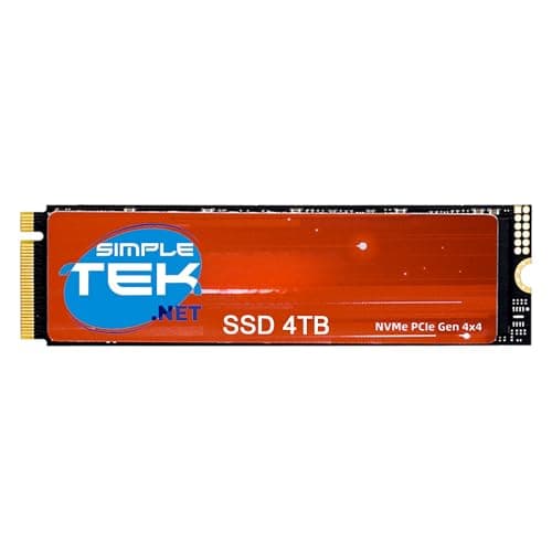 SIMPLETEK - Solid State Drive SSD 4 TB M.2 NVMe PCIe Gen 4x4 2280 - Extreme Leistung für Gaming Kompatibel mit PlayStation 5