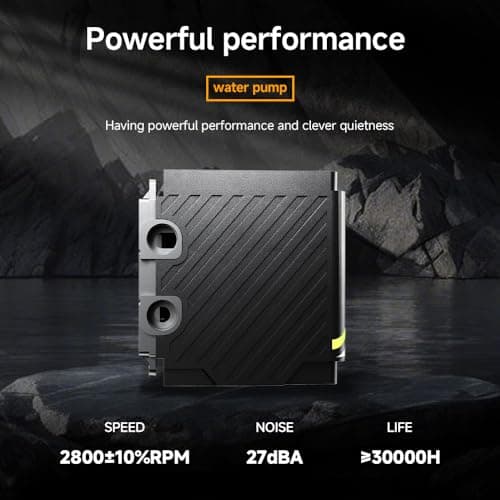 TZMRIT SR360-RS CPU Aio Wasserkühlung 360mm mit Temperatur display,80 * 80MM Jelly Design großer kalter Kopf,für LGA115X/1200/1700/1366/2011/2066,für AM3/AM3+/AM4/AM5 (BK) Black Bild 8