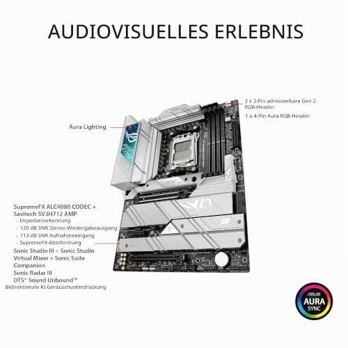 ASUS ROG STRIX X670E-A GAMING WIFI Mainboard Sockel AMD AM5 (Ryzen 7000, ATX, DDR5 Speicher, 4x M.2, USB 3.2 Gen 2x2, PCIe 5.0, Q-Release, M.2 Backplate, WiFi 6E, Aura Sync) Bild 8