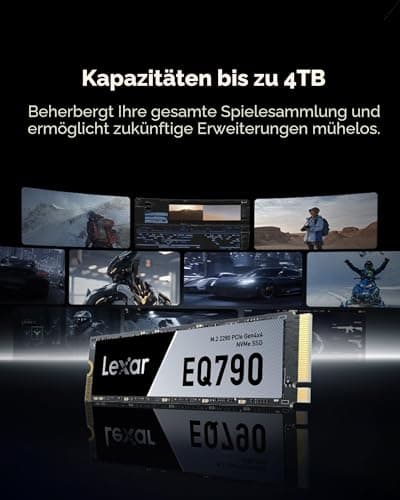 Lexar EQ790 1TB SSD M.2 2280 PCIe Gen4x4 NVMe 1.4, Interne SSD, 7000 MB/s Lesen, 5000 MB/s Schreiben für Intensive Workloads, PS5 & PC Gaming, Leistungsstarkes internes Solid State Laufwerk Bild 8