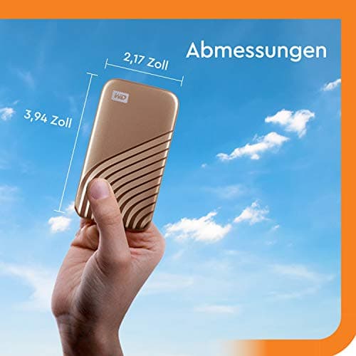 WD My Passport SSD 1 TB mobiler SSD Speicher (NVMe-Technologie, USB-C und USB 3.2 Gen-2 kompatibel, Lesen 1050 MB/s, Schreiben 1000 MB/s) Rose Gold Bild 6