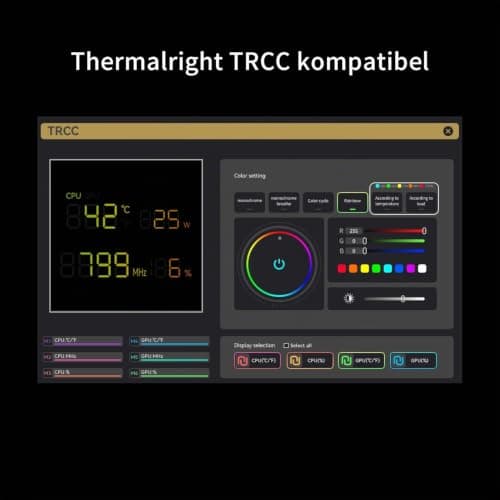 Thermalright Phantom Spirit 120 Digital EVO CPU Luftkühler,7 Heatpipes CPU Kühler,Dual 120mm PWM Lüfter, Digital Screen Top Cover, für AM4/AM5/Intel LGA1700/1851/1150/1151/1200, PC Kühlung Bild 8