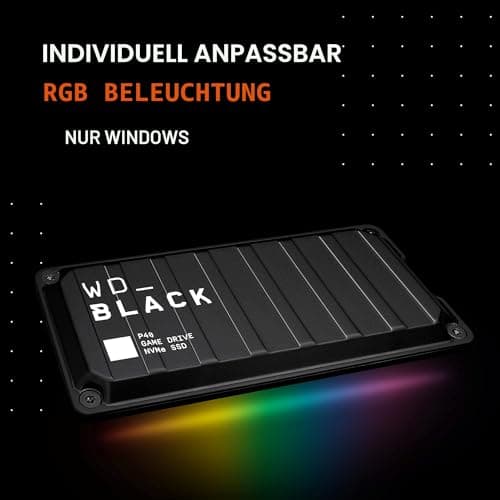 WD_BLACK P40 Game Drive SSD 1 TB externe SSD (WD_BLACK Dashboard, 2.000 MB/s Lesen/Schreiben, SuperSpeed USB 3.2 Gen2x2, 5 Jahre Garantie) Schwarz - auch kompatibel mit PC, Xbox und PS5 Bild 6