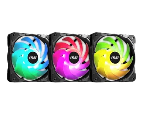 MSI MAX F12A-3 120 mm Gehäuse Lüfter (3 x 120 mm Lüfter, 3er Pack, schwarz, ARGB), A-RGB