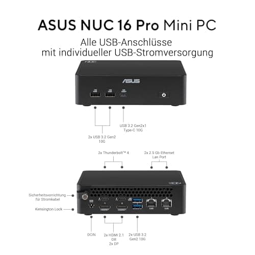 ASUS NUC 16 Pro RNUC16GDKX76C002 (Intel Core Ultra X7 358H,Intel Arc B390 Grafik, Intel WiFi 7, Bluetooth 6.0, ohne Betriebssystem, mit EU-Netzkabel, bis 180 TOPS, unterstützt OpenClaw & Hermes Agent) Bild 8