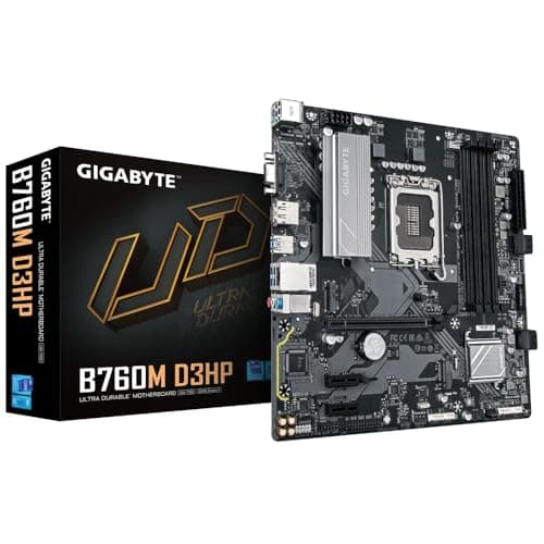 GIGABYTE B760M D3HP Mainboard - Intel Core CPUs der 14. Generation, 4+1+1 Phasen VRM, bis zu 5600 MHz DDR5, 2xPCIe 4.0 M.2, GbE LAN, USB 3.2 Gen 1
