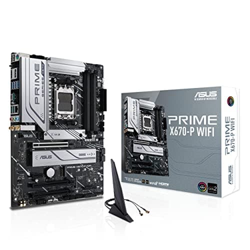 ASUS Prime X670-P WiFi Gaming Mainboard Sockel AMD AM5 (Ryzen 7000, ATX, PCIe 5.0, 3X M.2, DDR5-Speicher, WiFi6, USB 3.2 Gen 2x2 Typ-C, Aura Sync RGB-Beleuchtung)