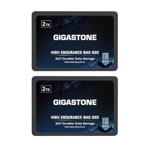 Gigastone NAS Zertifiziert 2TB SSD Festplatte (2er-Pack) TLC Hohe Dauerhaltbarkeit SSD für 24/7 Dauerbetrieb NAS-Systeme RAID 2,5 Zoll SATA III Internes Festkörper-Laufwerk SSD Caching NAS SSD 2TBx2 Bild 2