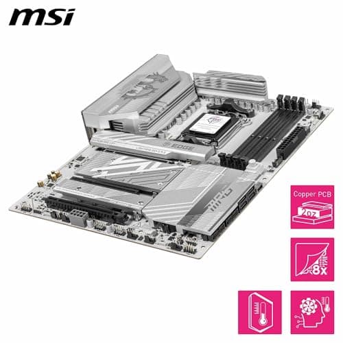 MSI MPG B850 Edge TI WiFi Mainboard, ATX - Unterstützt AMD Ryzen 9000/8000 / 7000 Prozessoren, AM5-80A SPS VRM, DDR5 Memory Boost (8400+MT/s OC), PCIe 5.0 x16, M.2 Gen5, Wi-Fi 7, 5G LAN Bild 8