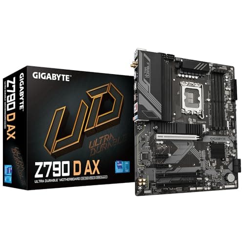 GIGABYTE Z790 D AX Motherboard - Unterstützt Intel Core 14. Generation CPUs, 12+1+1 Phasen Digital VRM, bis zu 7600MHz DDR5 (OC), 3xPCIe 4.0 M.2, Wi-Fi 6E, 2.5GbE LAN, USB 3.2 Gen 2