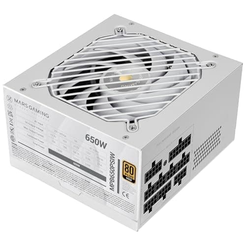 Mars Gaming MPB650PSI, PC-Netzteil Full Modular 650W, 10 Jahre Garantie, 80Plus Gold 90%, Lüfter SI Extreme Silence, Technologien AI2-RPM, DC-DC und SMD, ATX 3.1 und PCIe 5.1, Weiß Bild 2