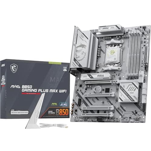 MSI MAG B850 Gaming Plus MAX WiFi Mainboard, ATX - Unterstützt AMD Ryzen 9000/8000/7000 Prozessoren, AM5, DDR5 Memory Boost (bis zu 8200+ MT/s OC), PCIe 5.0 x16, M.2 Gen5, Wi-Fi 7, 5G LAN Bild 2