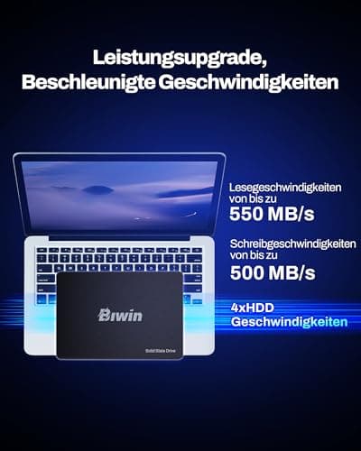 BIWIN M100 512GB SATA SSD 2,5" - bis zu 550 MB/s Lesen - Schnelle, Leise, Stoßfeste Solid State Festplatte Bild 7