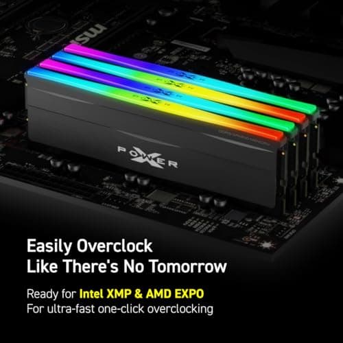 Silicon Power DDR5 16GB Zenith RGB 6000MT/s (PC5-48000) 288-pin CL36 1.35V UDIMM Desktop Arbeitsspeicher RAM SP016GXLWU60CFSH Schwarz Bild 8
