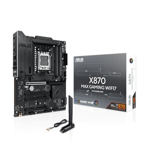 ASUS X870 MAX Gaming WIFI7 AMD AM5 ATX Motherboard, 12+2+1 80A DrMOS, DDR5, PCIe 5.0 x16 Q-Release, 3X M.2, Wi-Fi 7 Q-Antenne, 2,5 GB LAN, USB4® Type-C®, USB-C® 20 Gbit/s, BIOS Flashback™, Aura Sync Bild 2