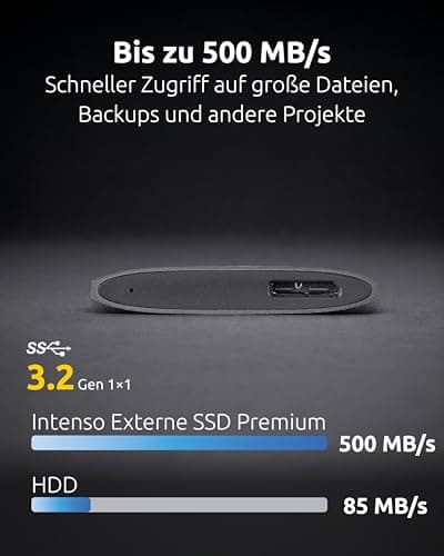 Intenso external SSD 1,8 512GB USB 3.0 Aluminium Premium, Festkörper-Laufwerk Anthrazit 500 GB Bild 6