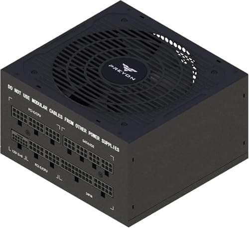 PREYON Eagle Power Gaming 750–1000W Netzteil 80+ Gold – Modular, Leise, Kompakt, Für Gamer & Kreative, 600W GPU-Support, Japanische Kondensatoren, Hohe Effizienz, Premium-Design Bild 3