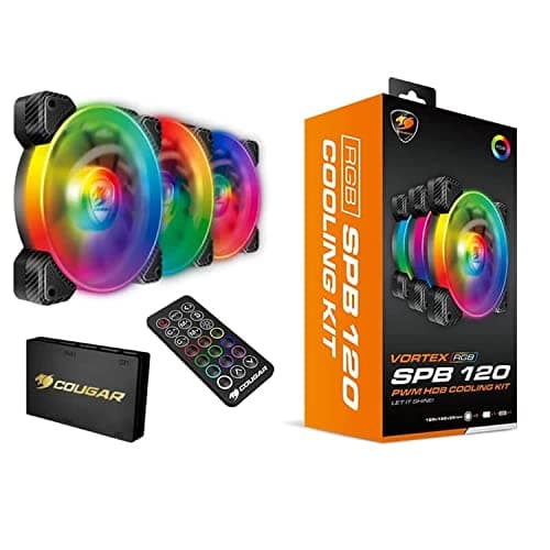 Cougar 3 pcs 120mm SPB PWM HDB RGB Fans Backlight core Box Remote Controller