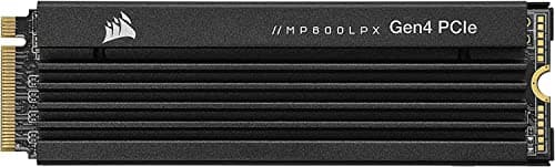 Corsair MP600 PRO LPX 2TB M.2 PCIe Gen4 NVMe SSD – Bis zu 7100MB/s Sequenzielle Lesegeschwindigkeit, 6,800MB/sec Sequenzielle Schreibgeschwindigkeit, 3D TLC NAND, M.2 2280, Optimiert für PS5 – Schwarz