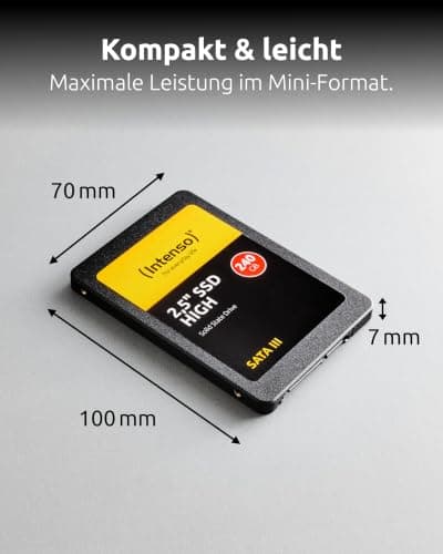 Intenso Interne 2,5" SSD SATA III High, 240 GB, 520 MB/Sekunden, Schwarz, Festkörper-Laufwerk 240GB Sata 2,5" High Bild 6