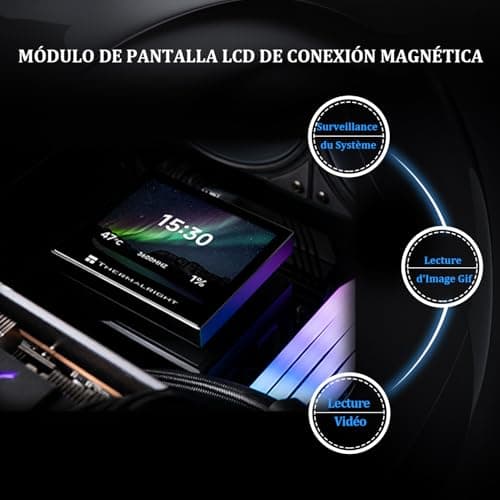 TR Stream Vision 360 Schwarz Aio CPU Kühler, 360 mm Radiator, 3,5 Zoll IPS Farb-LCD mit integriertem 60 mm Lüfter, Auflösung 640 x 480, magnetischer Kühlkopf-AM4/AM5-LGA1851/1700 BLACK Bild 8