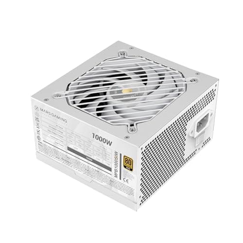 Mars Gaming MPB1000SI, PC ATX Netzteil 1000W, 7 Jahre Garantie, 80Plus Gold 90%, SI Extreme Silence Lüfter mit Kupfer- und Aluminiumkern, AI2-RPM-, DC-DC- und SMD-Technologien, Weiß