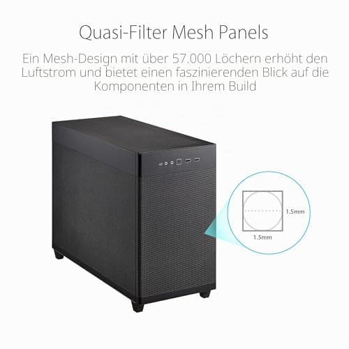ASUS Prime AP201 MicroATX Gehäuse schwarz (33 Liter, unterstützt 280- & 360-mm-Kühler, Grafikkarten bis 338 mm Länge und Standard-ATX-Netzteile) schwarzes AP201 Prime Bild 6