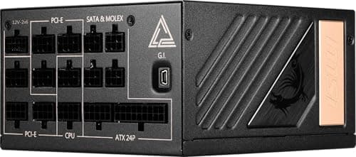 MSI MEG Ai1300P PCIE5 Netzteil, EU Stecker, 1300W, 80 Plus Platinum, vollmodularer ATX 3.0, unterstützt PCIe 5.0 GPU, japanische Kondensatoren, Gaming Intelligence, ummantelte Kabel 1300W PCIE5 Bild 6