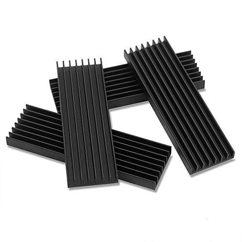 Akuoly 4 Stück Aluminium Kühlkörper PC Kühlrippen Kühler-Set Heatsink mit Thermoklebeband 70mmx22mmx6mm,Schwarz Bild 8