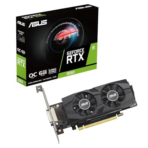ASUS GeForce RTX 3050 LP BRK OC Edition 6GB GDDR6 Gaming Grafikkarte (Nvidia RTX3050, PCIe 4.0, DVI-D, HDMI 2.1, DisplayPort 1.4a, RTX3050-O6G-LP-BRK)