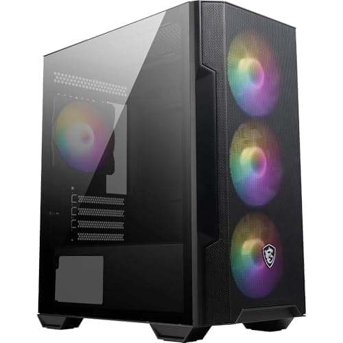 MSI MAG Forge M100R Mini-Tower PC-Gehäuse, gehärtetes Glas, unterstützt Micro-ATX & Mini-ITX, Mesh-Front, 4X 120mm ARGB Lüfter mit Hub Controller, Magnetischer Staubfilter, USB 3.2 Gen 1 Typ-A
