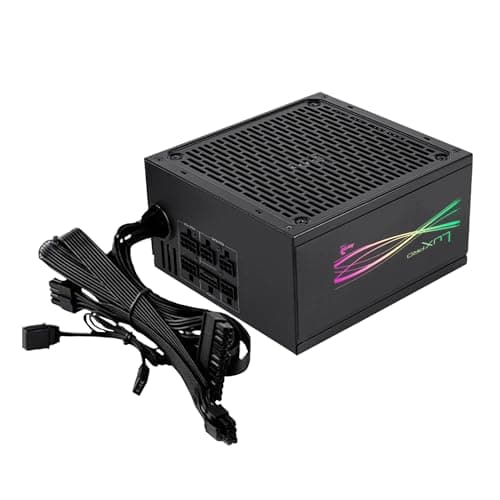 Aerocool LUXPRORGB850M, Semi-Modular RGB 850W Netzteil, 80Plus Bronze +88%, Japanische Kondensatoren, APFC 14cm FDB-Lüfter, ATX 3.0 und PCIe 5.0, ARGB-kompatibel, 5 Jahre Garantie, Schwarz Bild 2