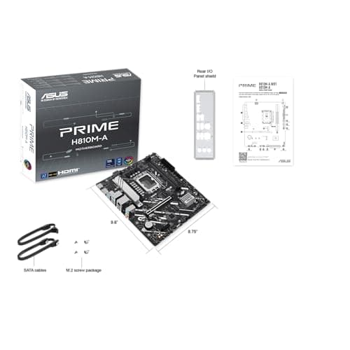 ASUS Prime H810M-A-CSM Mainboard Sockel Intel LGA 1851 (Intel H810, mATX, DDR5 Speicher, PCIe 4.0 x16 Steckplatz, 2X PCIe 4.0 M.2, HDMI, DisplayPort, AuraSync) Bild 8