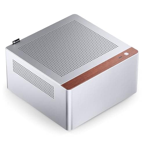 Jonsbo N10 PC-Gehäuse Silber – Mini-Tower für Mini-ITX, mit 2 Lüftern, bis 4X 2,5-Zoll-SSDs, kompaktes Case für HTPC, NAS & Office-Systeme