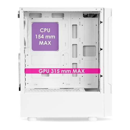 EMPIRE GAMING - Sapphire Gaming PC-Gehäuse - ARGB Media Tower ATX/Micro-ATX/ITX - Seitenteil aus gehärtetem Glas - 3 Lüfter 3 Pin 5 Volt LED RGB Adressierbar 120 mm - MB Sync - Weiß weiß Saphir W Bild 6