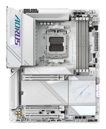 GIGABYTE X870E AORUS PRO Ice-Mainboard - Unterstützt AMD Ryzen 9000 CPUs, 16+2+2 Phasen Digital-VRM, bis zu 8000MHz DDR5 (OC), 3xPCIe 5.0, Wi-Fi 7, 2.5GbE LAN, USB 4 Bild 5